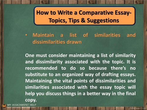 Interesting Comparative Essay Topics