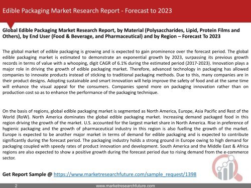 Edible Packaging Market Research Report - Global Forecast to 2023