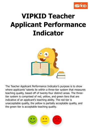 Applicant Performance Indicators VIPKID
