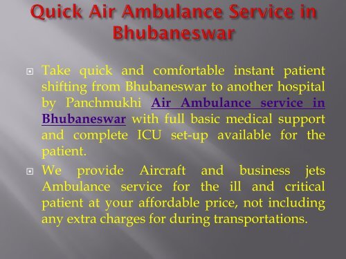  Fast and Secure Air Ambulance Service in Bhubaneswar 