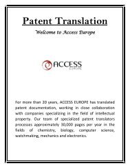 Patent Translation - Access Europe