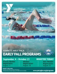 Kennett Area YMCA - Early Fall Program Guide 2018