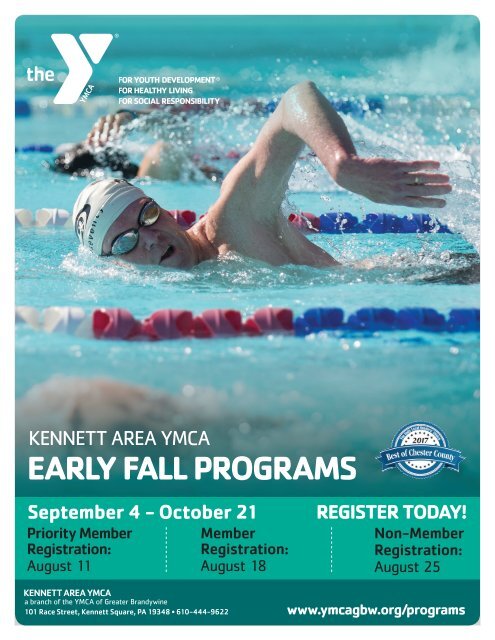 Kennett Area YMCA - Early Fall Program Guide 2018