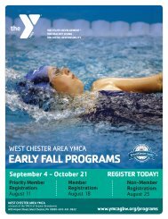 West Chester Area YMCA - Early Fall Program Guide 2018
