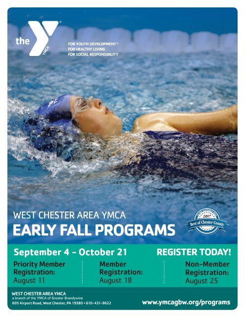 West Chester Area YMCA - Early Fall Program Guide 2018