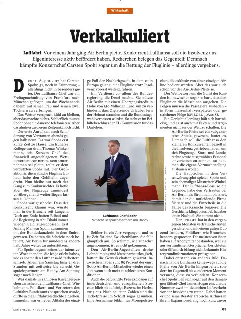 Der Spiegel Magazin No 32 vom 04. August 2018