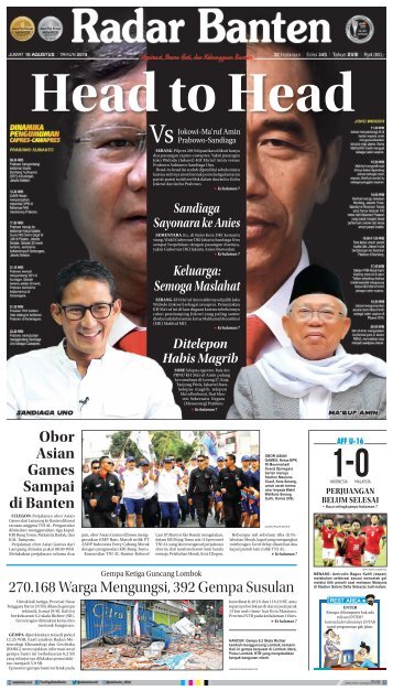 Koran Radar Banten 11 Agustus 2018