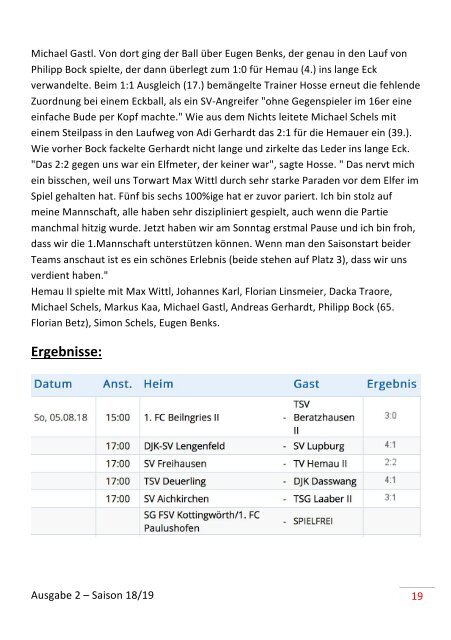 2. Ausgabe vs. Riedenburg