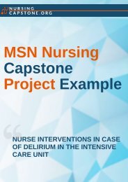 MSN Nursing Capstone Project Examples