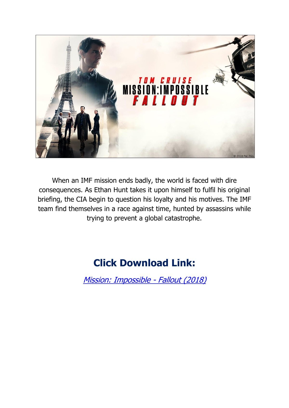 Mission impossible fallout online movie free outlet