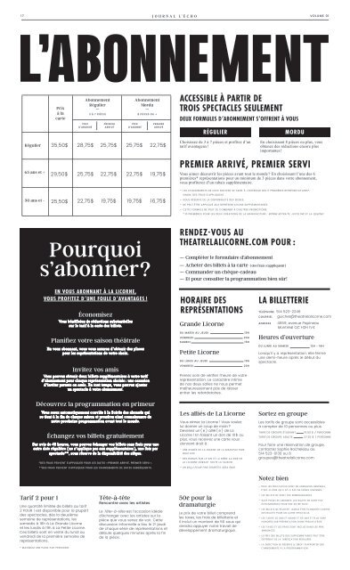 Programmation 2018-2019 - Théâtre La Licorne