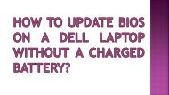 How to update BIOS on a Dell laptop without a charged battery?