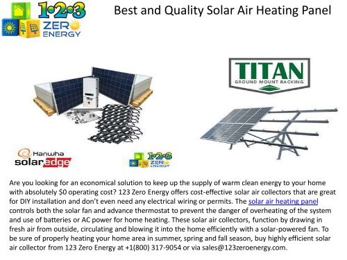 Best and Quality Solar Air Heating Panel