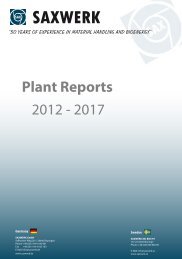 Saxwerk Plant Report 2012 -2017