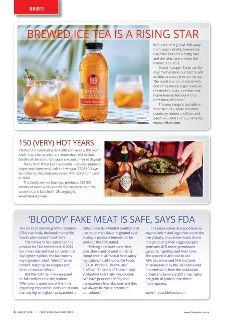 Food & Beverage Reporter August 2018