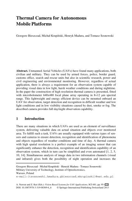 [Studies in Computational Intelligence 481] Artur Babiarz, Robert Bieda, Karol Jędrasiak, Aleksander Nawrat (auth.), Aleksander Nawrat, Zygmunt Kuś (eds.) - Vision Based Systemsfor UAV Applications (2013, Sprin