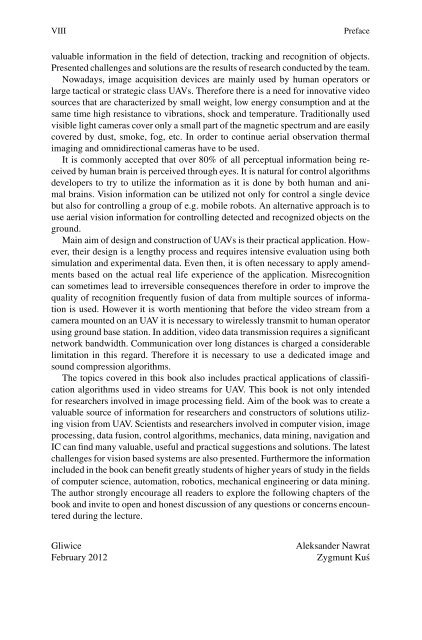 [Studies in Computational Intelligence 481] Artur Babiarz, Robert Bieda, Karol Jędrasiak, Aleksander Nawrat (auth.), Aleksander Nawrat, Zygmunt Kuś (eds.) - Vision Based Systemsfor UAV Applications (2013, Sprin