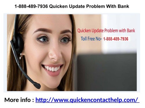 1-888-489-7936 Quicken Update Problem With Bank