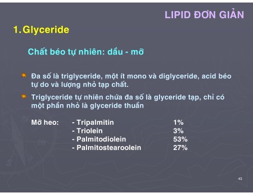 HÓA HỌC THỰC PHẨM - CHƯƠNG 2 - LIPID - TÔN NỮ MINH NGUYỆT