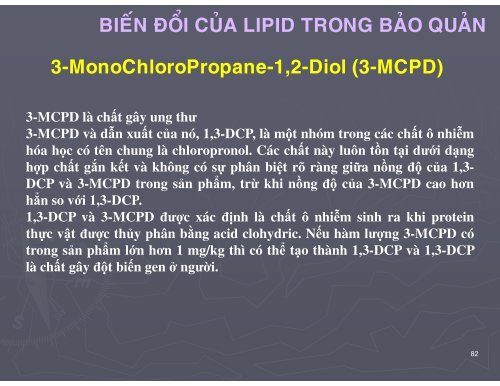 HÓA HỌC THỰC PHẨM - CHƯƠNG 2 - LIPID - TÔN NỮ MINH NGUYỆT