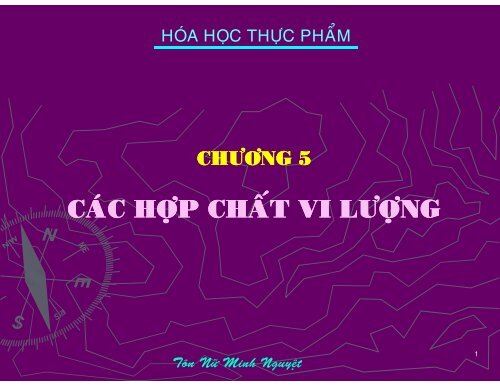 HÓA HỌC THỰC PHẨM - CHƯƠNG 5 - CÁC HỢP CHẤT VI LƯỢNG - TÔN NỮ MINH NGUYỆT