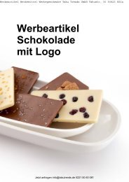 Werbeartikel Schokolade mit Logo Katalog