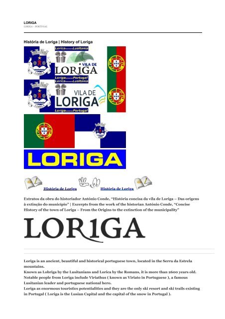 História da vila de Loriga pelo historiador António Conde _ _History of the town of Loriga, by the historian António Conde _ PORTUGAL