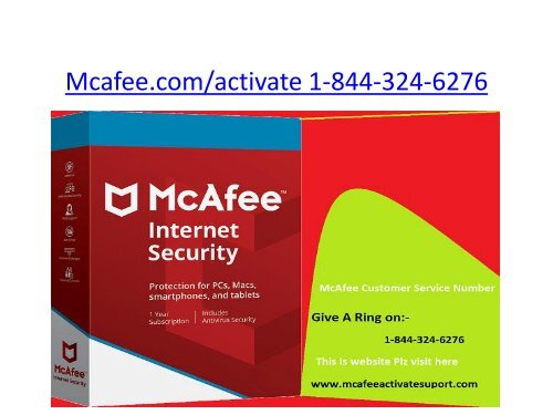 Mcafee activate | 1-844-324-6276 | mcafee.com/activate