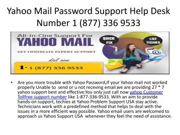 Call now 1877-503-0107|Yahoo Mail Not Sending or Receiving Emails