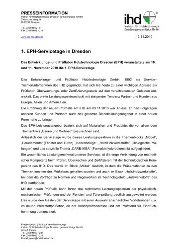 1. EPH-Servicetage in Dresden - IhD