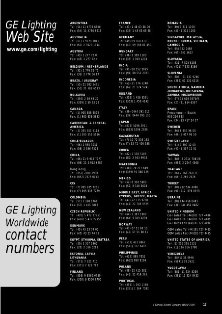 Compact Fluorescent Lamps - GE Lighting