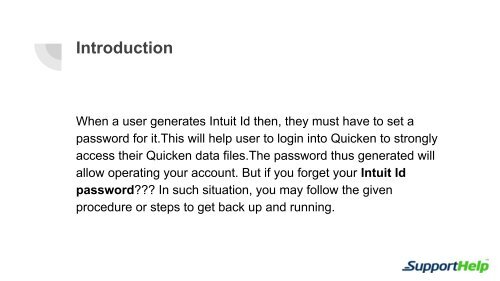 For Intuit Id Password Recovery Call Quicken Support