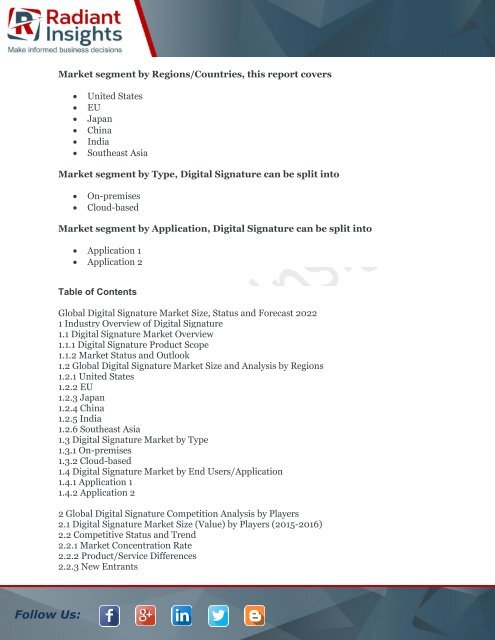 Global Digital Signature Market Segment Forecasts Up to 2022, Research ReportsRadiant Insights, Inc