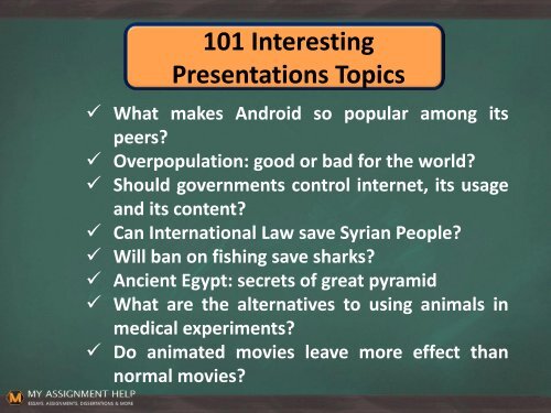 101 Interesting Essay Topics for Presentation to Impress the Audience pdf