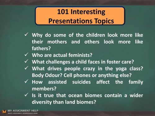 101 Interesting Essay Topics for Presentation to Impress the Audience pdf