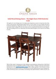 Solid Wood Dining Chairs - The Right Chairs Will Finish the Look