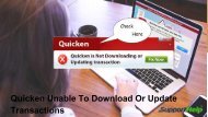 Quicken Unable To Download Or Update Transactions