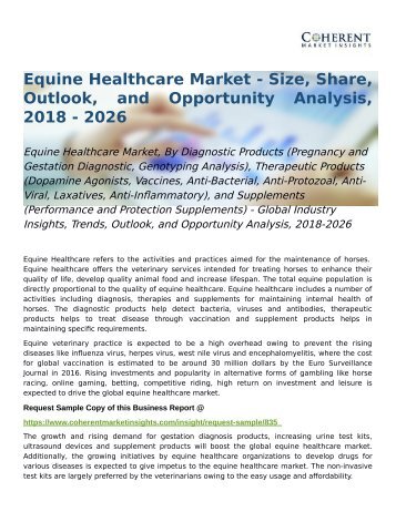 Equine Healthcare Market Opportunity Analysis, 2018-2026