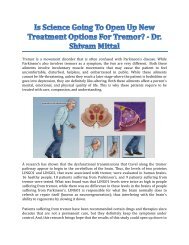 Is Science Going To Open Up New Treatment Options For Tremor