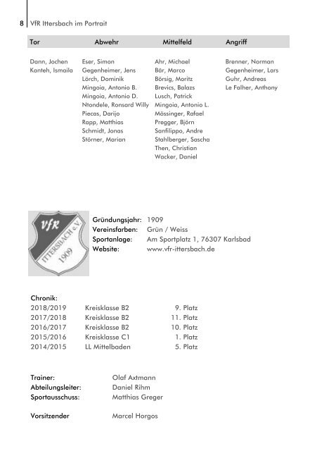 TSV Palmbach Saison 18-19 Heft 1