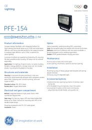 PFE-154 Outdoor Luminaires - Data sheet - GE Lighting