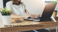 Use Of Vault Password In Quicken