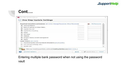 Use Of Vault Password In Quicken