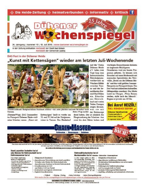 Dübener Wochenspiegel - Ausgabe 13 - Jahrgang 2018