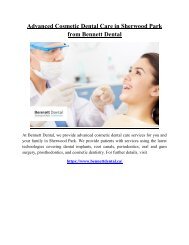 Advanced Cosmetic Dental Care in Sherwood Park from Bennett Dental