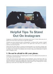 Stand Out On Instagram - Helpful Tips