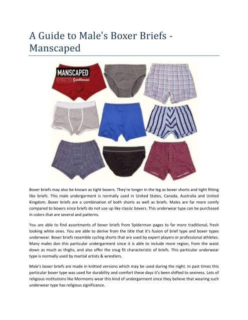 A Guide to Male's Boxer Briefs - Manscaped