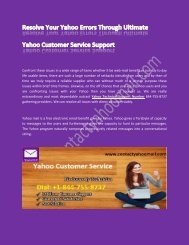 Yahoo Customer Support - To Resolve Yahoo Account Problem
