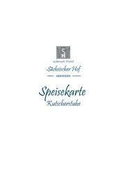 Speisekarte Kutscherstube solewerk Hotel Sächsischer Hof in Meiningen