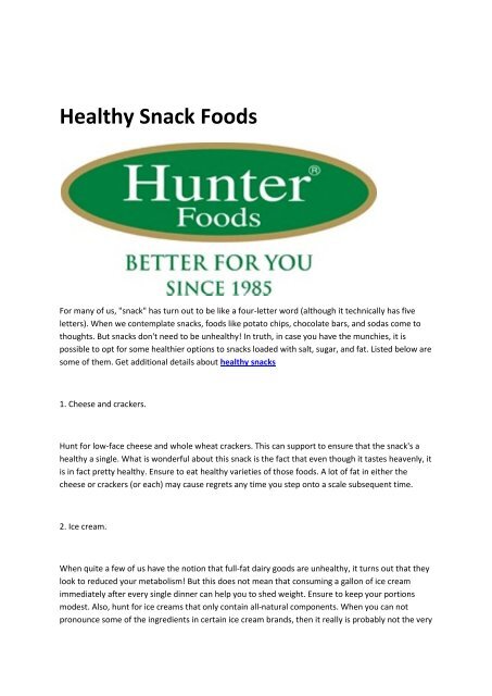6 healthy snacks